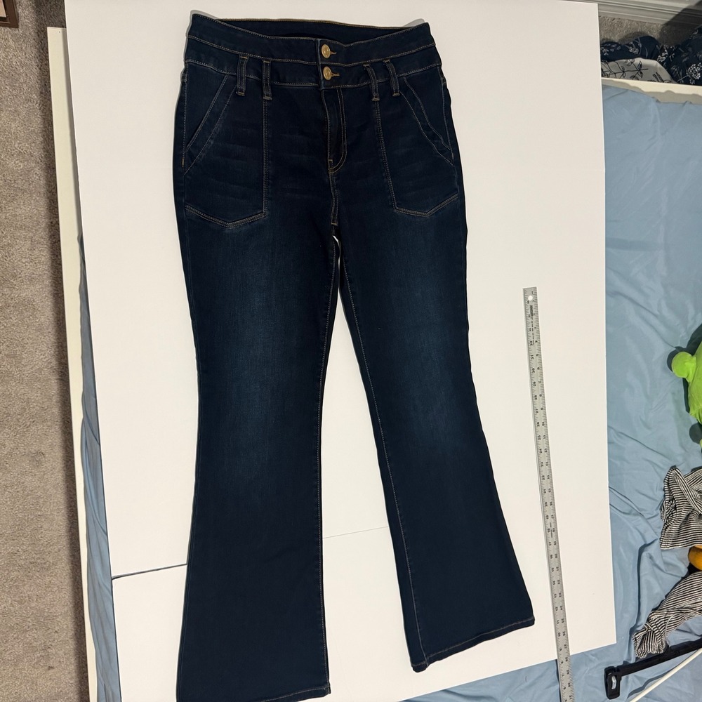 Kut from the‎ Kloth Stella High Rise Flare Jeans Indigo Fab Ab Size 10